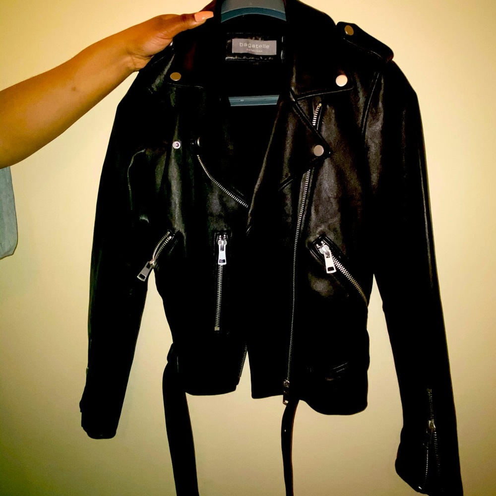 Real leather bagatelle jacket